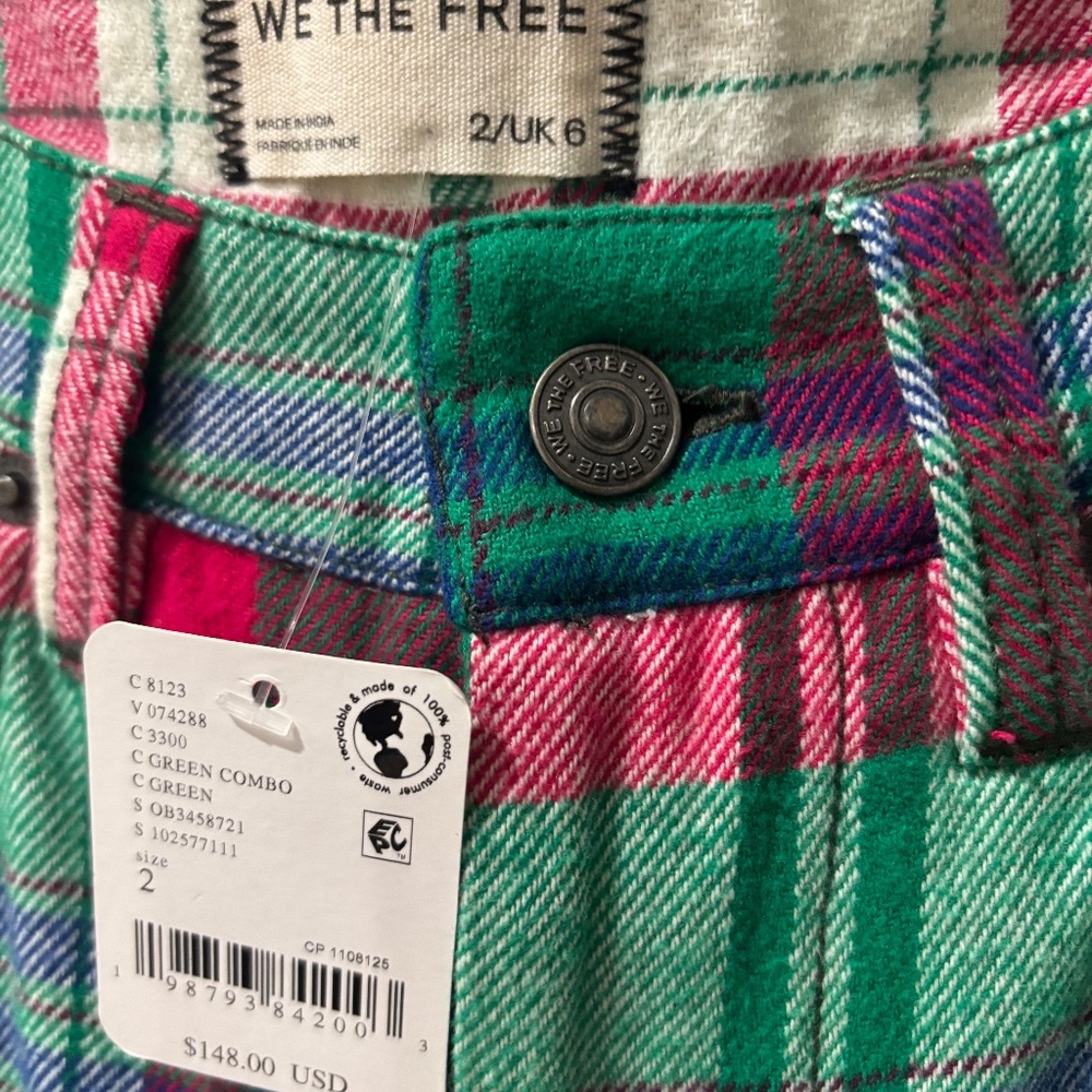 FREE PEOPLE PLAID PANTS - Picture 4 of 10